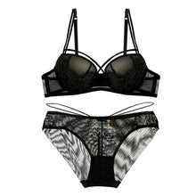 Load image into Gallery viewer, Charming and Caged Push-Up Lingerie Set Black / 70B - YOVEN FASHION
