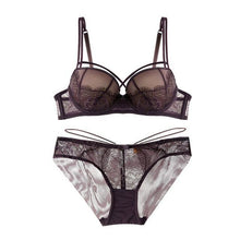 Load image into Gallery viewer, Charming and Caged Push-Up Lingerie Set Purple / 70B - YOVEN FASHION
