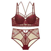 Load image into Gallery viewer, Cross Chest Strappy Push-Up Lingerie Set - YOVEN FASHION
