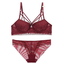Load image into Gallery viewer, Fashion Push-Up Lingerie Set Burgundy / 75C - YOVEN FASHION
