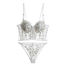 Load image into Gallery viewer, Floral Applique Underwire Lingerie Set - YOVEN FASHION
