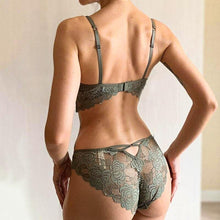 Load image into Gallery viewer, Floral Lace and Cotton Push-Up Lingerie Set - YOVEN FASHION
