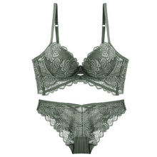 Load image into Gallery viewer, Floral Lace and Cotton Push-Up Lingerie Set - YOVEN FASHION

