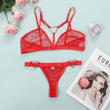 Load image into Gallery viewer, Heart Transparent Lingerie Set Red / M - YOVEN FASHION
