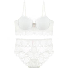Load image into Gallery viewer, Lace and Patterned Sexy Push-Up Lingerie Set White / 70A - YOVEN FASHION

