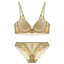 Load image into Gallery viewer, Lacy and Comfortable Sexy Push-Up Lingerie Set Yellow / 85C - YOVEN FASHION
