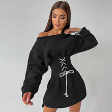 Load image into Gallery viewer, Liliana Sweater Mini Dress Black / S - YOVEN FASHION
