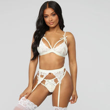 Load image into Gallery viewer, Push-Up 3 Piece Lingerie Set White / M - YOVEN FASHION
