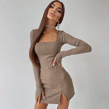 Load image into Gallery viewer, Sadie Ribbed Mini Dress Camel / L - YOVEN FASHION
