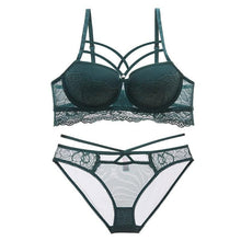Load image into Gallery viewer, Seductive and Cotton Push-Up Lingerie Set Green / 85C - YOVEN FASHION
