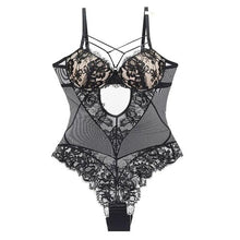 Load image into Gallery viewer, Sexy Floral Embroidery Push-Up Bodysuit Lingerie Set - YOVEN FASHION
