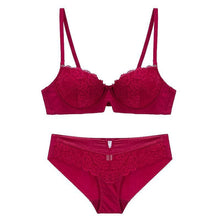 Load image into Gallery viewer, Sexy Lace Embroidery Push-Up Lingerie Set - YOVEN FASHION
