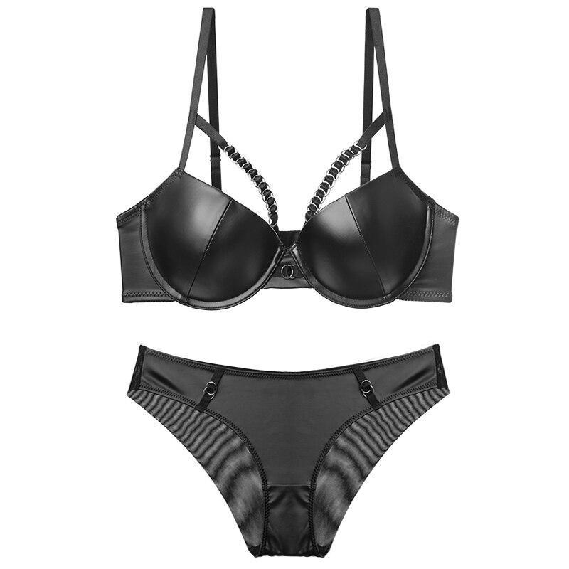 Sexy Leather Push-Up Lingerie Set BUY ONLINE NOW !