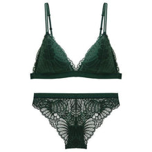 Load image into Gallery viewer, Sexy Lingerie Set with Soft Cup and Stylish Lace Green / L - YOVEN FASHION
