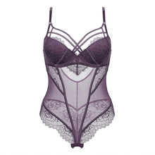 Load image into Gallery viewer, Sexy Push-Up Bodysuit Lingerie Set Purple / 70B - YOVEN FASHION
