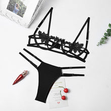 Load image into Gallery viewer, Ultra Thin Transparent Lingerie Set (3/4 Cup) Black / M - YOVEN FASHION
