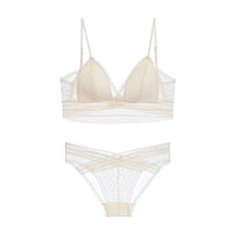 Load image into Gallery viewer, Wireless and Underwire Lingerie Set Ivory / M - YOVEN FASHION
