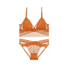 Load image into Gallery viewer, Wireless and Underwire Lingerie Set Orange / S - YOVEN FASHION
